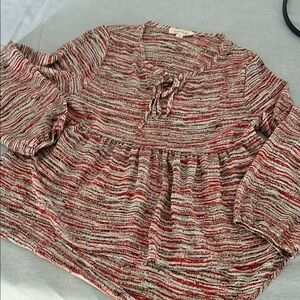 Striped Red and Black Blouse